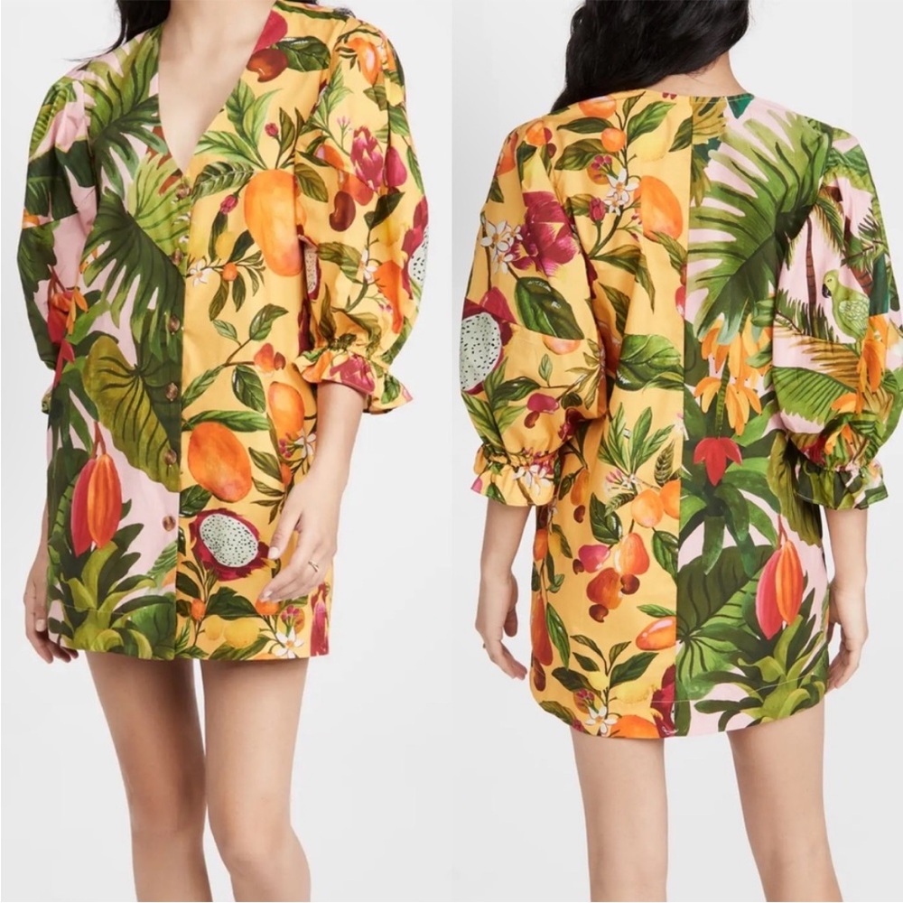 FARM Rio Pink & Yellow Tropical Mini Dress - Picture 4 of 12